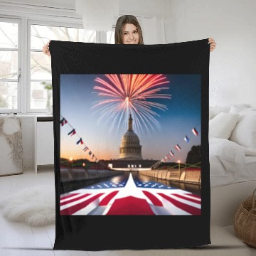 Discover Independence Day, U.S.A., celebration, party, year Fleece Blankets