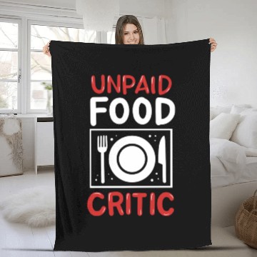 Discover Unpaid Food Critic Chef Foodie 80s Fleece Blankets