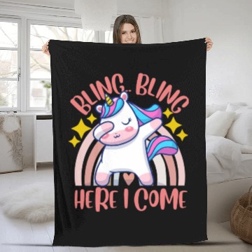 Discover Bling Bling Here I Come Fleece Blankets