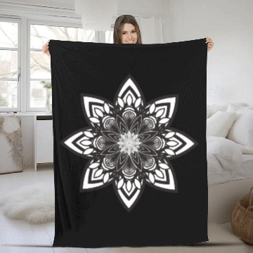Discover Mandala Flower Fleece Blankets