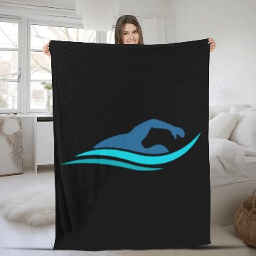 Discover Swimming And Swim Fleece Blankets