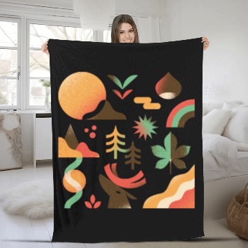 Discover Autumn Mountain Landscape Fleece Blankets