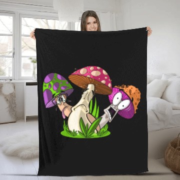Discover Mushroom Friends Fleece Blankets