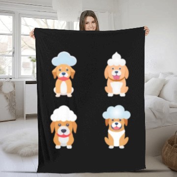 Discover 4 Dogs with Cloud - Unique for Dog Lovers Fleece Blankets
