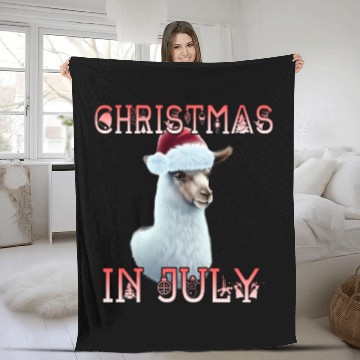 Discover Festive alpaca - Christmas in July Fleece Blankets