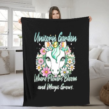 Discover Unicorn Magic Garden Fleece Blankets