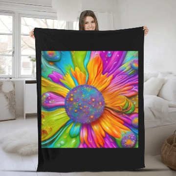 Discover Fantasy Flower Fleece Blankets