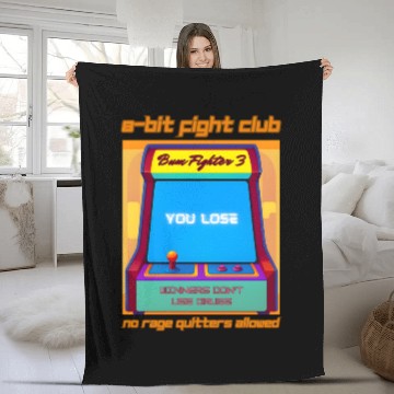 Discover Funny Retro Gaming 80s Arcade 8-Bit Gamer Humor Fleece Blankets