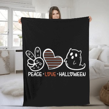 Discover Peace Love & Halloween Fleece Blankets