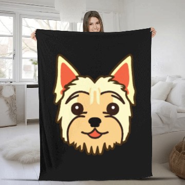 Discover Little Yorkshire Terrier Dog Lover Yorkie Retro Fleece Blankets