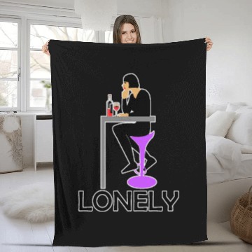 Discover LONELY GIRL ALONE Fleece Blankets