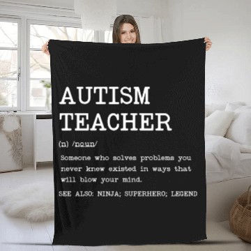 Discover Autism Teacher Definition Design Copy Copy Fleece Blankets