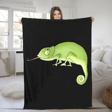 Discover Green Chameleon Fleece Blankets