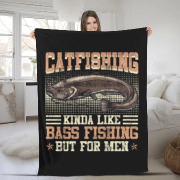 Discover Catfishing kinda like Bass Fishing Flathead Fish Fleece Blankets