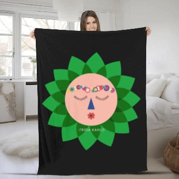 Discover Cute Colorful Frida Kahlo Portrait Mexican Sun Fleece Blankets