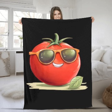 Discover Tomato Gardening Gardener Vegan Fruit Vegetable Fleece Blankets