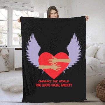 Discover embrace the world rise above anxiety Fleece Blankets