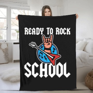 Discover Ready To Rock School Heavy Metal Lover Guitar Fleece Blankets