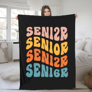 Discover Retro Senior 2026 Graduation Class Of 2026 Back Fleece Blankets