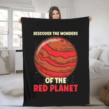 Discover Mars Explore Astronaut Astronomy Solar System Fleece Blankets