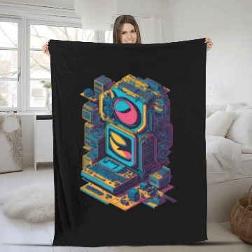 Discover Super Computer Abstract Fleece Blankets