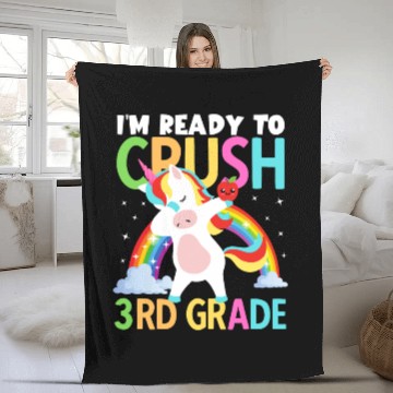 Discover Back to School Im Ready to Crush 3rd Grade Girls Fleece Blankets