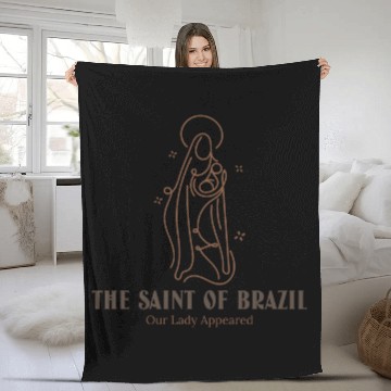 Discover The Saint Of Brazil Our Lady Appeared Design Fleece Blankets