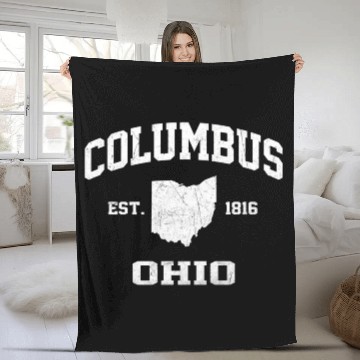 Discover Columbus Ohio Oh State Athletic Style Fleece Blankets