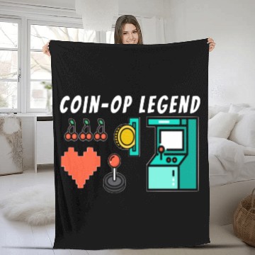 Discover Coin Op Legend Arcade Gaming 80s Retro Gamer Fleece Blankets