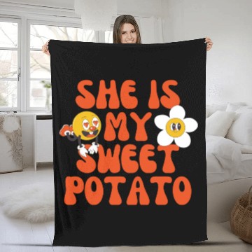 Discover she is my sweet potato Fleece Blankets