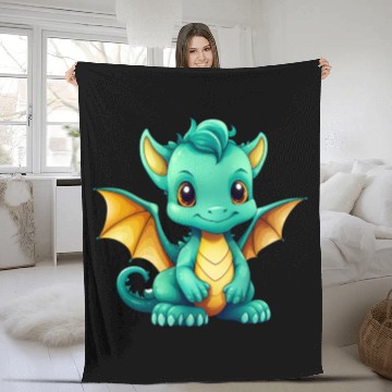 Discover Baby Green Dragon Fleece Blankets