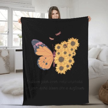 Discover Bloom like Sunflower Fleece Blankets