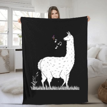 Discover Song of The Llama Design Print Fleece Blankets