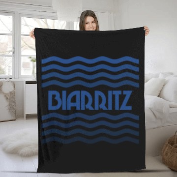Discover Biarritz France nostalgia Fleece Blankets