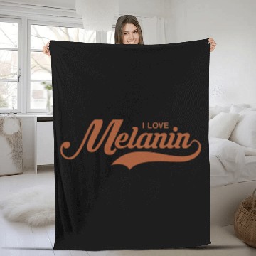 Discover I Love Melanin Black Woman African American Black Fleece Blankets