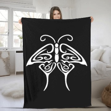 Discover Tribal Butterfly Tattoo nostalgia Fleece Blankets