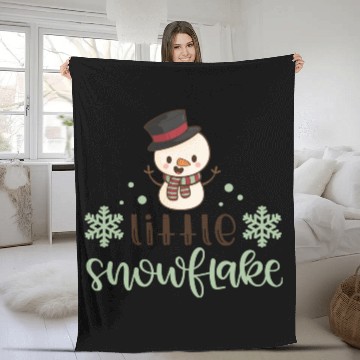Discover Little Snowflake Funny Christmas Fleece Blankets