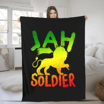 Discover Reggae Lion Of Judah Jah Soldier Fleece Blankets