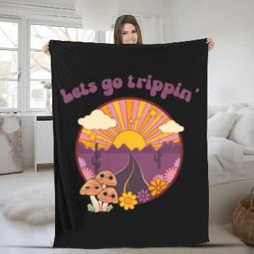 Discover Road Trippin Cool Retro Vintage Road Trip Fleece Blankets