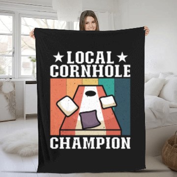 Discover Local Cornhole Champion Bean Bag Lover Fleece Blankets