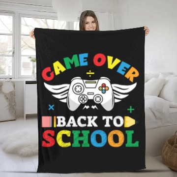 Discover Game over back to school Fleece Blankets