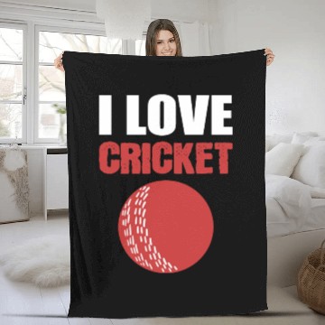 Discover I Love Cricket Sport Coach Gift Fleece Blankets