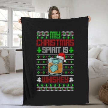 Discover My Spirit Is Whiskey Drinking Ugly Fleece Blankets
