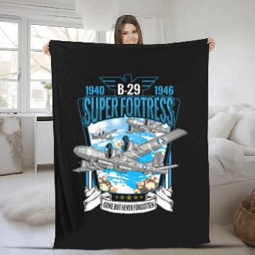 Discover World War 2 Aircraft Wwii B-29 Superfortress Bombe Fleece Blankets