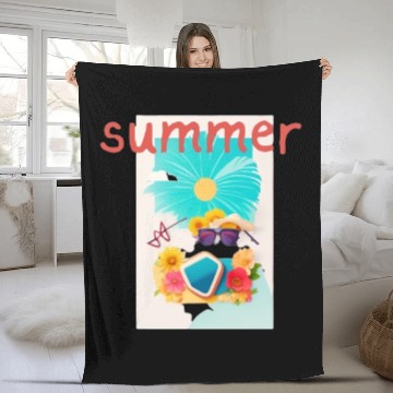 Discover Summer Vibes Fleece Blankets - Embrace the Sun with Style