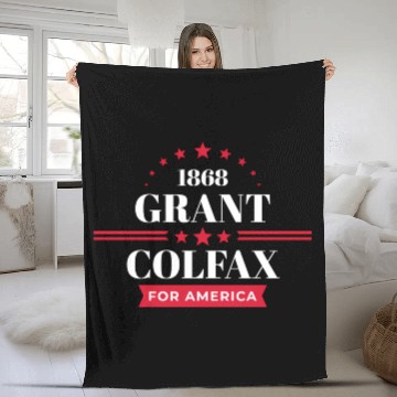 Discover Ulysses Gran 1868 Republican Campaign Fleece Blankets