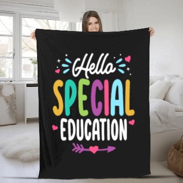 Discover Hello Special Education Back To School Teacher Fleece Blankets