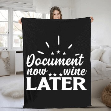 Discover Document Now Wine Later Medical Coder Fleece Blankets