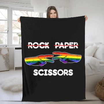 Discover Rock Paper Scissors Funny Lesbian Pride LGBT Cool Fleece Blankets