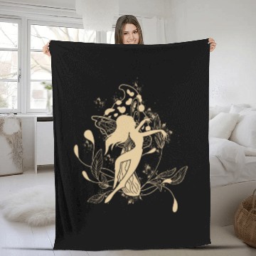 Discover Fairy Fleece Blankets, Fairycore Dancing Fairy Mushroom